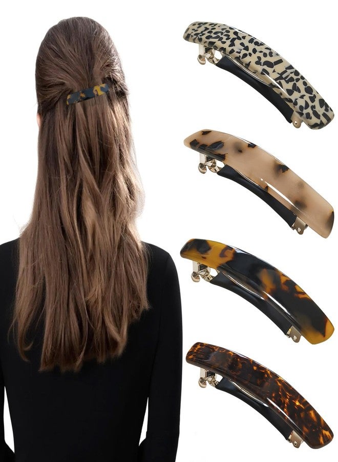 Markuii French Hair Barrettes for Women Small Acetate Half Up Hair Barrette Clips for Thin, Short or Fine Hair, 4 Pack - Image 1